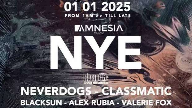 Capodanno 2024 Amnesia Milano Domenica 31 Dicembre 2023