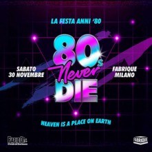 Party 80s Never Die Sabato 30 Novembre 2024 Fabrique